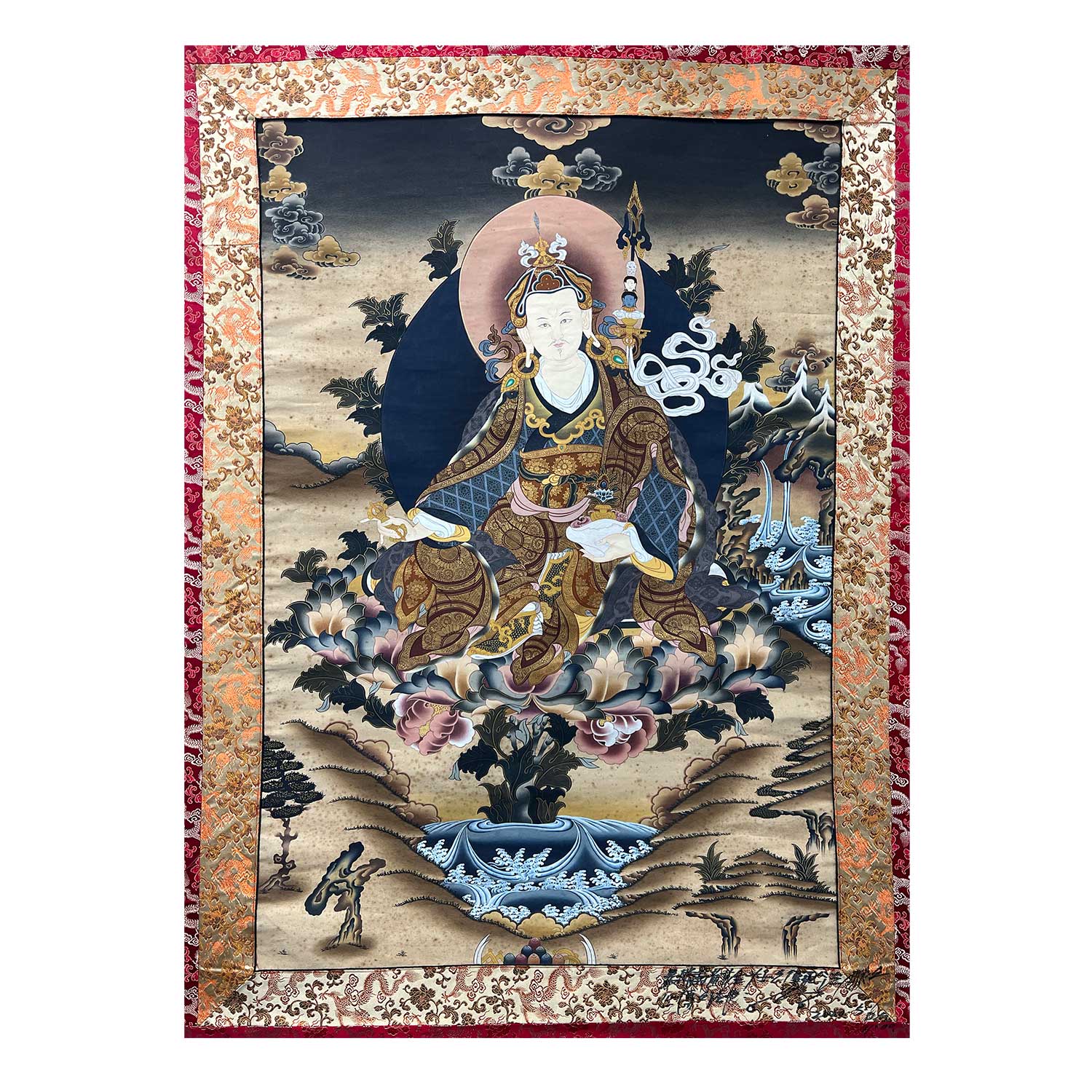 清代 蓮花生大士唐卡